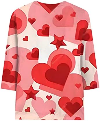 Jjhaevdy Valentines Dnevne majice Žene Sretna majica za Valentinovo Grafički pulover Pulover vrhovi bluza