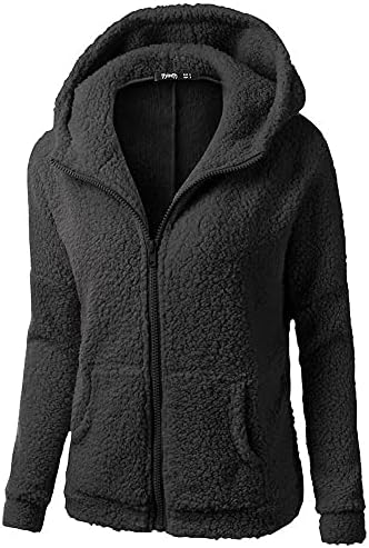 CHSWVUKQ topli vuneni kaputi za žene - džemper sa kapuljačom 2021 zimski Novi flis džepni pamučni sakoi Outwear Top