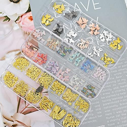12 Mreža Nail Butterfly Rhinestones nakit Mix-veličina 3d šareni leptir nokti nakit DIY smola naljepnice Nail Art dekoracije -