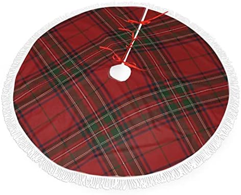 Clan Stewart Scottish Tartan plairani suknje za okrugle drvene Klan Xmas, sezonski suknje od ostavljanja za božićne zabave Sve prilike