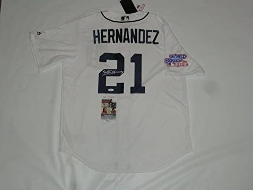 Willie Hernandez potpisani Detroit Tigers 1984 Svjetski dres serije licencirani JSA COA - autogramirani MLB dresovi