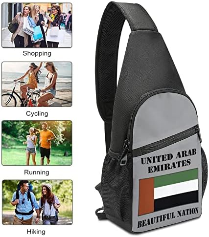 Zastava Ujedinjenih Arapskih Emirata mala Sling torba Crossbody ramenski ruksak Torba za prsa Travel planinarenje Daypack za muškarce žene