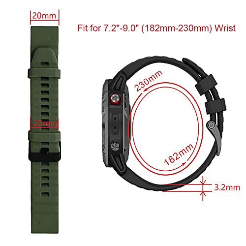 AiSports Kompatibilan je za Garmin Fenix ​​5s Silikon, 20 mm Brzi fit satova bend meka sportska za zamjena narukvice za Garmin Fenix ​​7S / 6S / 6S PRO / 5S / 5S Plus / D2 Delta S / Instinct 2s Smart Watch