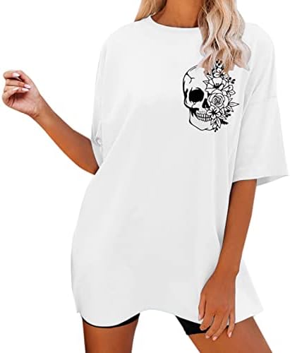 Ženska Košulja Žene Pogodan Kratki Rukav Prevelike Široke Majice Vrhovi Grafički Bluza Casual Funny Majice