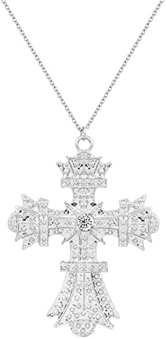 FUTIMELY Retro veliki krst privjesak ogrlica Za Žene Muškarci, 18k zlato srebro barokni Kristal Cirkon veliki krst ogrlica Bar Party nakit