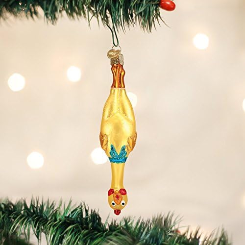 Old World Božić staklo vazduh ukrasi za božićnu jelku gumeni piletina