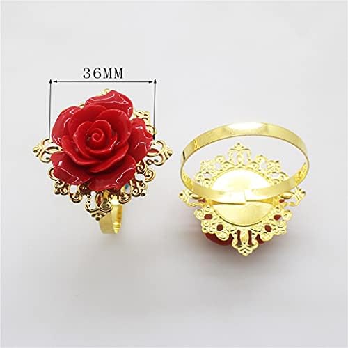 Renslat 6 komada metalne salvete prstena za ukrašavanje ruže ukras za ukrašavanje svadbenog banketa stola za ukrašavanje (boja: a,