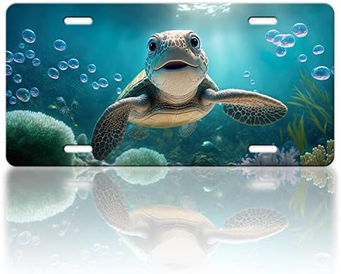 Slatka morska kornjača Liferična ploča Pomorska životna registarska ploča Smiješna životinja od nehrđajućeg čelika ukras za uređenje