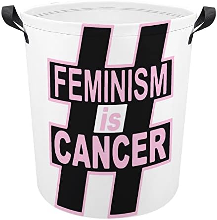 Feminizam je korpa za veš u korpi za rak sa ručkama platnena kanta za skladištenje tkanine okrugla za igračke za odjeću