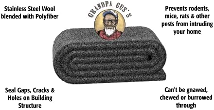 DIY komplet za punjenje čelične vune djeda Gusa sa sigurnosnim rukavicama i makazama, 4 široka x 3 ft duga tkanina, popunite praznine/pukotine/rupe