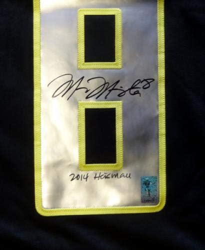 Oregon patke marcus mariota autografirana crna Nike Jersey 2014 Heisman Veličina l mm holo stock # 89865 - autogramirani kolege dresovi
