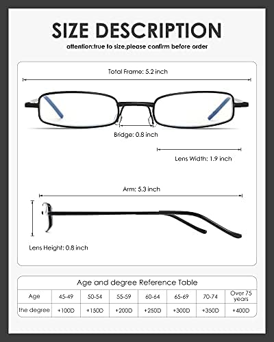 Sophily 3 pakovanje Slim džepa Čitanje naočala za muškarce Žene Plavo svjetlo Blokiranje kompaktni čitači opružne šarke Metalne naočale