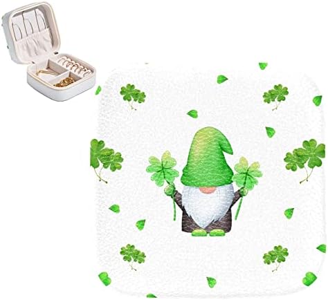RodailyCay Putovanje kutija za nakit sa dvostrukim zatvaračem, Lucky Clover Happy St. Patrick's Nakit Organizator Mali nakit Kućište zvona za žene Djevojka