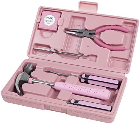 Kućni ručni alati, ružičasti set alata - 7 komada Stalwart, set uključuje - čekić, odvijač set, kliješta