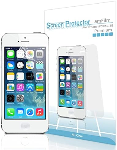 Amfilm iPhone SE zaštitnik ekrana, zaštitnik ekrana za iPhone SE, 5, 5S, 5c Premium HD Clear