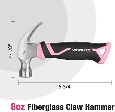 WORKPRO 3-komad kliješta za zaključavanje Set & amp;WORKPRO 8 oz Stubby Fiberglass Claw Hammer