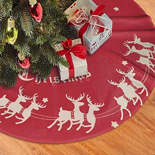 Suknja za božićnu drvvu 36-inčni Santa i Sleigh Xmas Tree Skirt Mat za božićne ukrase stabla Kućni odmor