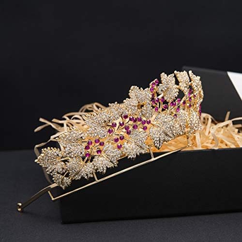 Danska replika tijare Royal Ruby, Zlatna ostavlja Tiaras Diadem za vjenčanje HG129