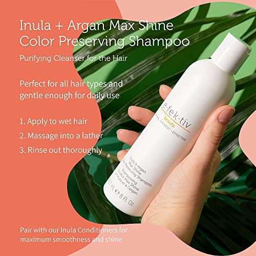 E.FEK.TIV LJEPOTE - Inula + Argan Max Shine Color Shampon - Pročišćavanje za čišćenje za kosu - 8,0 oz.