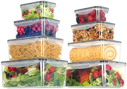 KITHELP veliki kontejneri za skladištenje hrane Set-pakovanje od 16 15-85 Oz plastičnih posuda za hranu sa hermetičkim poklopcima-nepropusni i nepropusni za curenje & BPA-Free & mikrovalna pećnica, kutije za ručak za hranu za pranje u mašini za suđe za čuvanje u kuhinji
