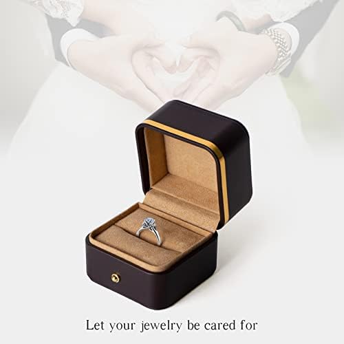 GDYOOSHOW Mini prsten kutija naušnice slučaj okrugli ugao pozlaćena Ivica Premium Eather pogodan kao poklon za rodbinu i prijatelje