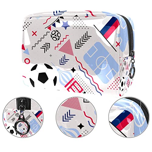 Travel Makeup Bag Sports Soccer Kozmetička torba PVC šminka Torba za toalet za žene i djevojke 7.3x3x5.1