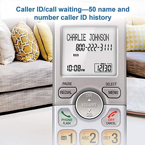 AT & T EL51103 - DECT 6.0 bežični kućni telefon. Full-dupleks slušalica, prikaz pozadinske osvetljene tastature, ID pozivatelja /