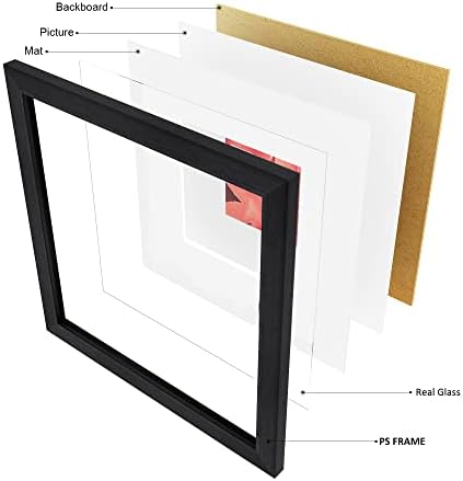 10x10 Frame Frame Matirano za 8x8 sliku ili 10x10 Slika bez prostirke, 4 pakovanja kvadratnih okvira Slike Zidno umjetničko dekor