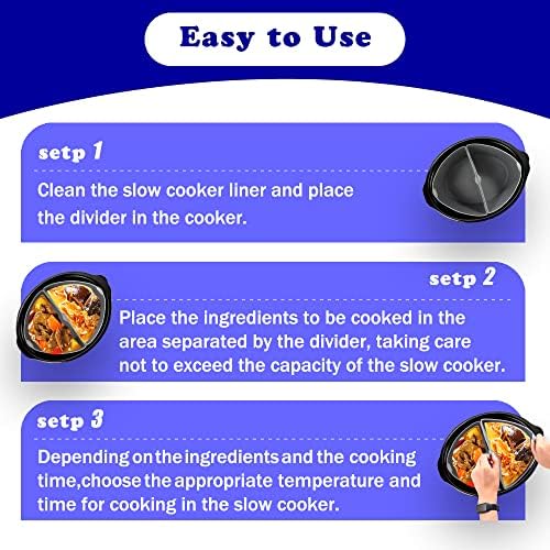 2-u-1 Silikonski Slow Cooker Liners fit for 6-7 QT Crockpot, Silicone Slow Cooker Divider Liner, višekratna / BPA Free / nepropusna / Slow Cooker Accessories cooking Liner za 6-7 Quart Pot