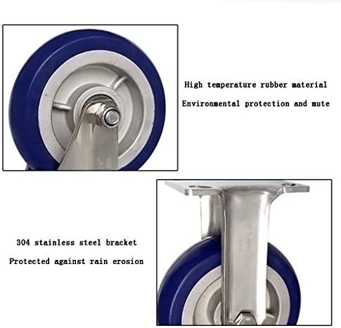 Koštarske kotače točkovi za točkove, rotacija od 360 stupnjeva, plava guma, visoki temperaturni otpor, koristi se za kotače kotači,