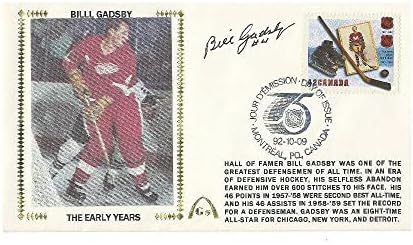 Bill Gadsby potpisao Detroit Crvena krila Post karticu rane godine - autogramirane NHL fotografije