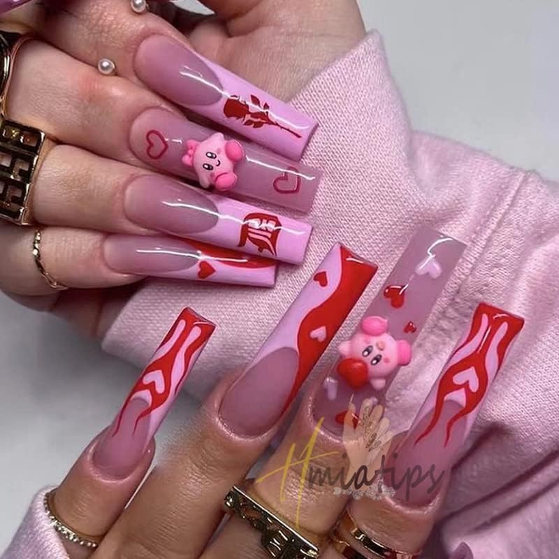 10kom Kawaii cartoon Accessories nail Art čari Sweet Pink Cartoon Resin nail art nakit manikir rhinestones dekoracija -