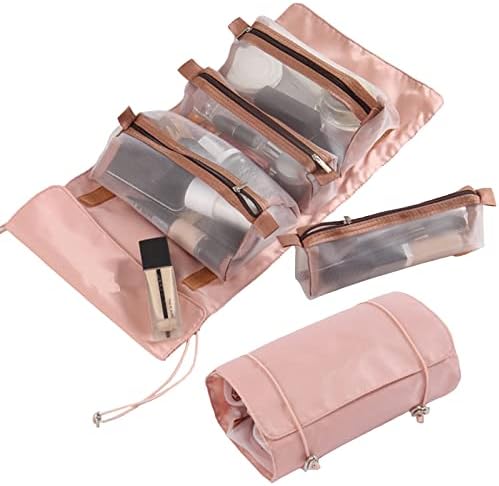 resome Roll Up torba za šminkanje, kozmetički Organizator sklopiva toaletna torba viseća putna toaletna torba za žene sa 4 patentna