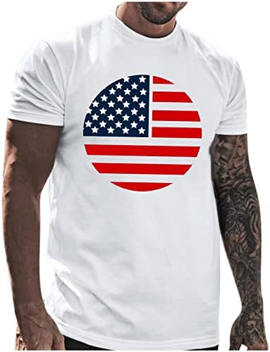 UBST 4. jula Muške majice kratkih rukava s kratkim rukavima Ljeto Patriotsko SAD Zastava zastava Ispis Crewneck Tee Top Casual Workshirt Mashirt