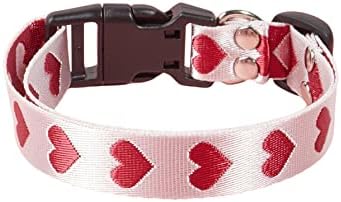 Qwinee srčani uzorak mačja mačja štenad podesiva ogrlica s mekim ovratnicima s metalnim kopčom za Valentinovo, Chirstmas Holiday Party