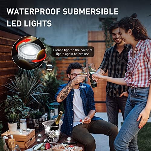 Mini Potopna LED svjetla za čaj - vodootporna Bijela Led svjetla bez plamena na baterije, mala LED svjetla za svijeće za vazu, hidromasažnu