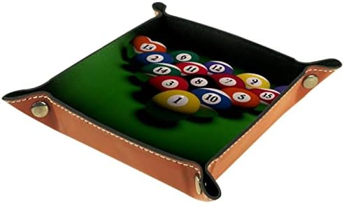 TACAMENG kutije za pohranu mali, 3D ilustracija Bilijar, kožna prodavačica za pohranu od kože zaslona za novčanice satovi ključevi