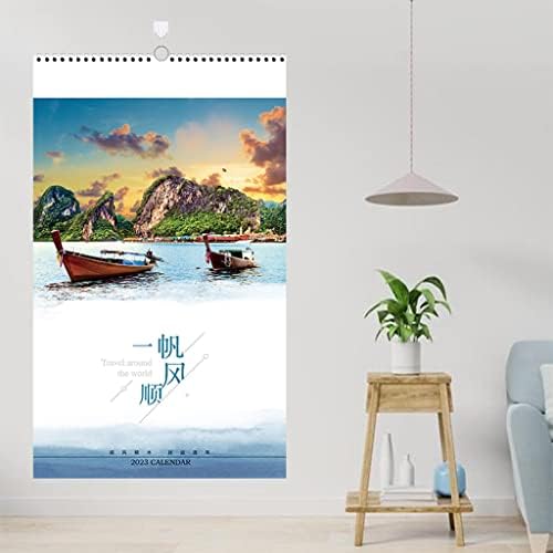 Kineski pejzažni slikarski kalendar 2023 Novogodišnji kalendar, zidni flip stil 12 mjeseci Kalendarski raspored Planer za uredsku