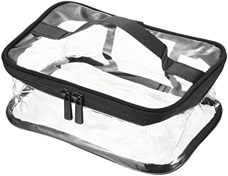 Patikil 8.3 X5.9 X3.5 Clear Toalet torba, pvc šminka kozmetička torbica sa ručkom sa patentnim zatvaračem vodootporna za putničku