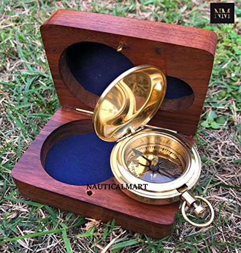 Mesing Compass Ručno rađen gumb Gumb Gravurvirani smjer Pocket Kompas za rođendanski poklon, poklon krštenja, poklon za vjenčanje, poklon za najbolji čovjek, poklon za Valentinovo