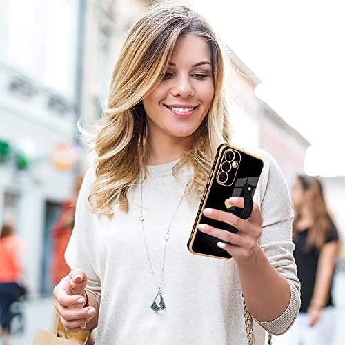 Bitobe dizajniran za Samsung Galaxy A54 5g Crna ljubavna srca Dizajn za žene Djevojke Muškarci, Luksuzna obloga sa kaišem štandom puni zaštitni branik sočiva za galaksiju A54 5g