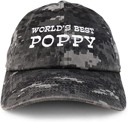Trendy World's World's World's World's Best Poppy izvezena mekana kruna četkasto pamučna kapa