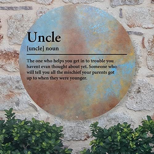 Definicija ujaka Metalni znak Undent Definicija dobrodošlice Prijavite se na ulazna vrata Personalizirani citat Zidna umjetnost Vintage