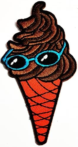 Kleenplus smiješni sladoled šije željezo na vezenim zakrpama čokoladne naočare za sladoled naočare za crtani modni naljepnice Zanatski