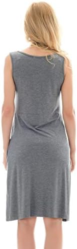 Bearsland Ženska haljina za trudnice bez rukava haljine za dojenje Dojenje sa džepovima