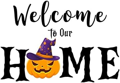 Halloween Dobrodošli u naš dom riječi naljepnice sa slovima pozitivne slatke strašne naljepnice sa duhom od bundeve vinilne zidne