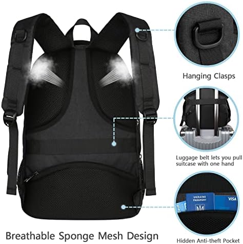 Matein Business Putni ruksak, ruksak za laptop sa USB priključkom za punjenje za muškarce Ženske dječake Djevojke, Torba za teretanu