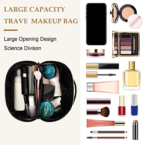 Cataku Veliki kapacitet Torba za kozmetičku torbu, rakovi Slatka prugasta kozmetička torba za žene, prijenosna kesica za šminku s