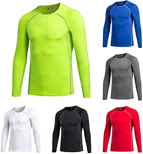 Badhub Termalna košulja za muškarce, zimska topla donje rublje Top sport tanki čvrsti fitnes bazni sloj