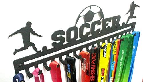 URBN Jedinstveni metalni zidni nosač 'Soccer' Sportska medalja i nosač rezač trake sa 20 lakih visećih kuka i jednostavne instalacije,